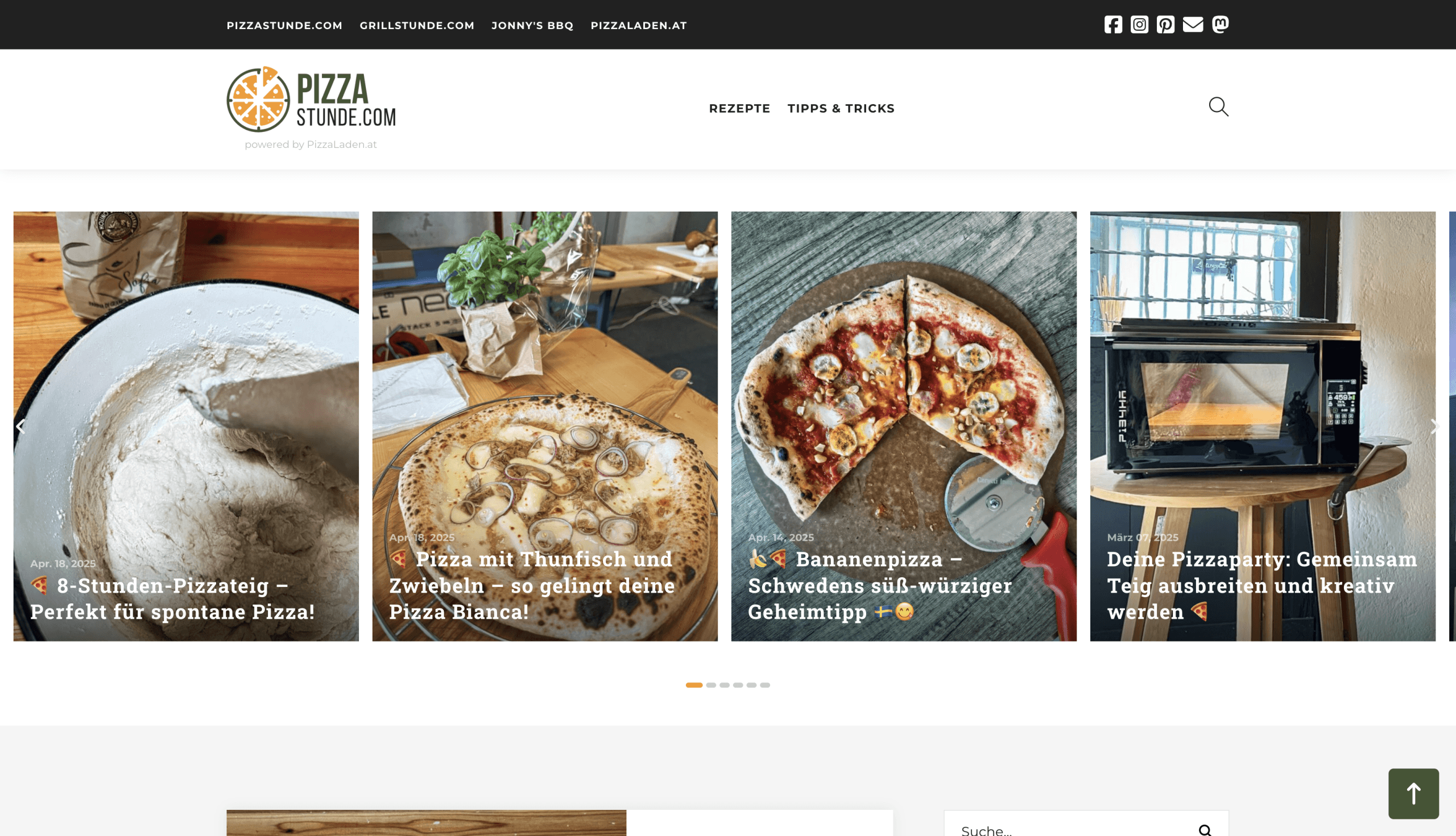 PizzaStunde.com Screenshot zur Ansicht als Projektreferenz