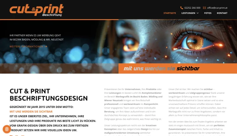 Cut & Print – Relaunch einer modernen Website für Werbegrafik & Beschriftung
