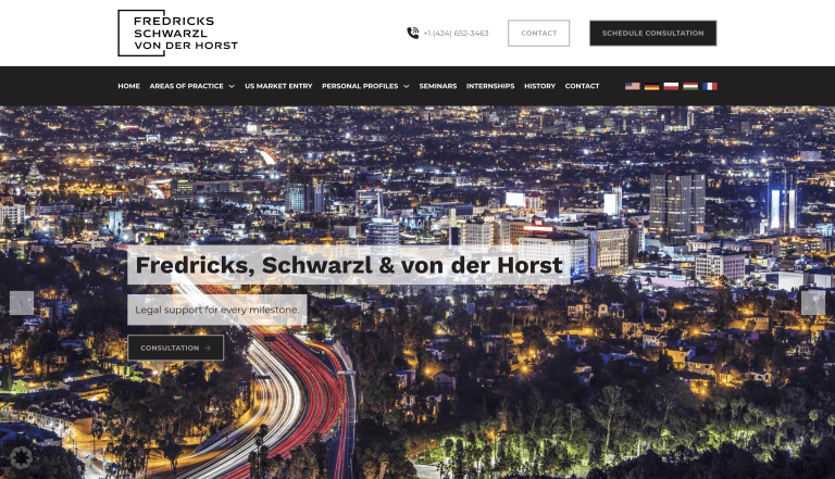Fredrickslaw.com – Multilinguale Kanzlei-Website für den US-Markt