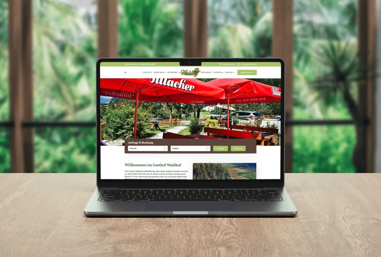 Waldhof.biz Mockup Desktop Ansicht