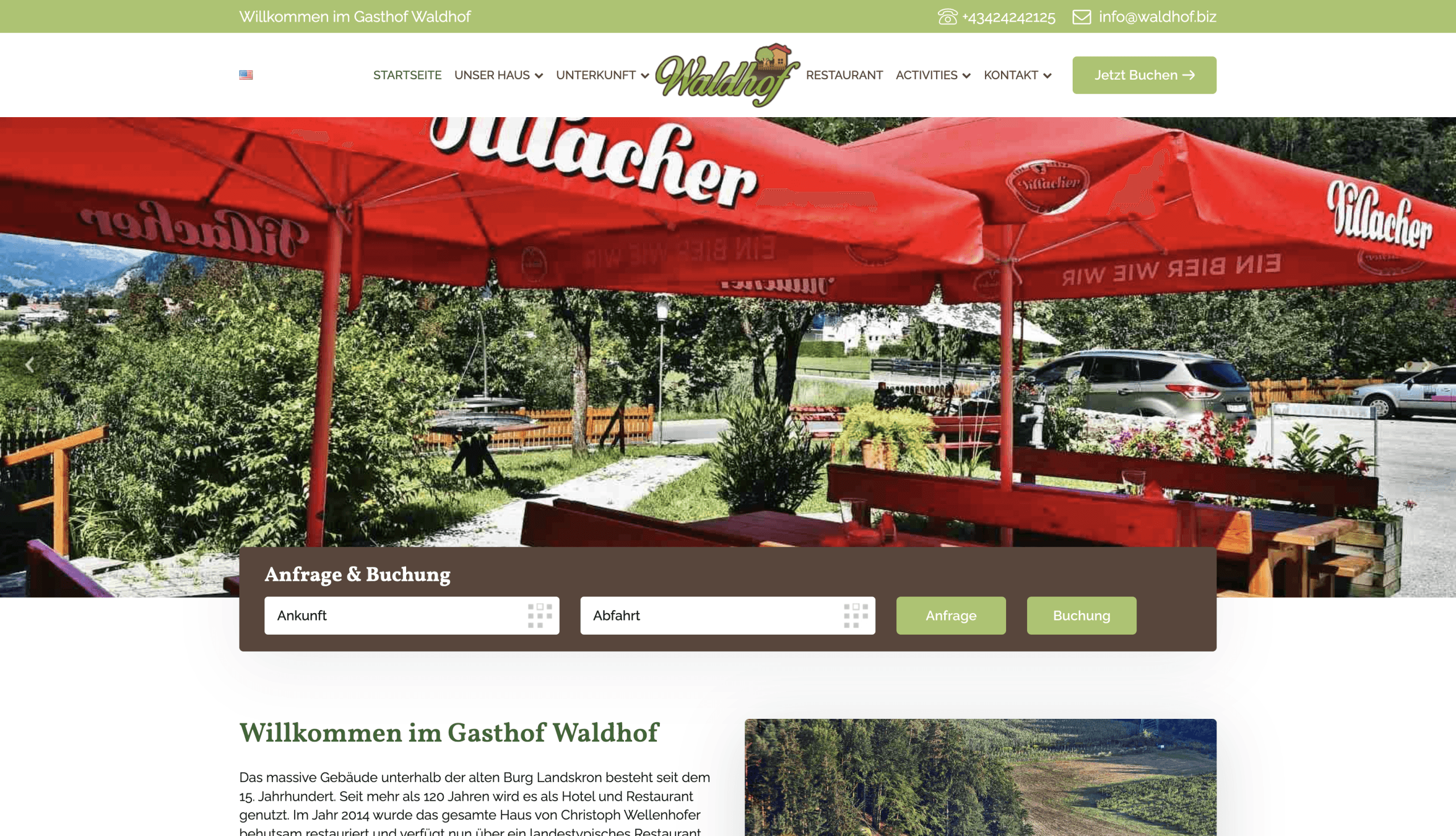 Waldhof.biz Website Screenshot Desktop